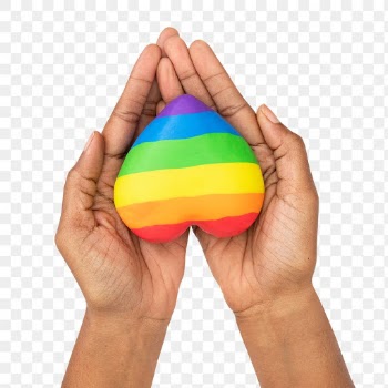 Png LGBTQ+ community heart mockup with hands… | Free stock illustration | High Resolution graphic
