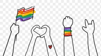 PNG LGBTQ pride doodle hand drawn style | Free stock illustration | High Resolution graphic