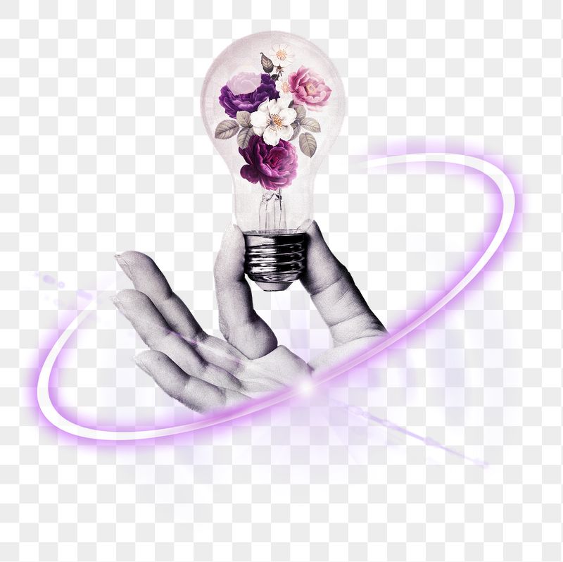 PNG lightbulb with flower, sustainable | Free PNG - rawpixel