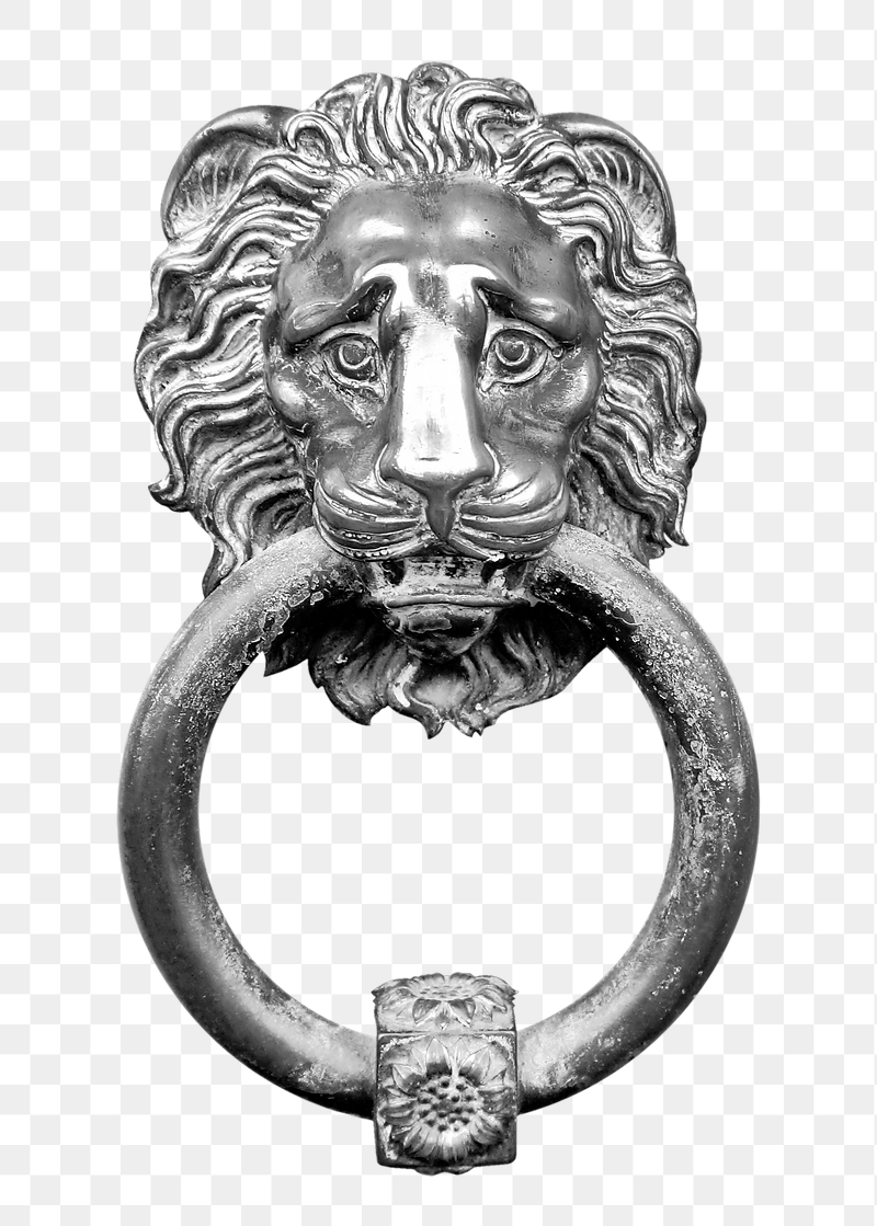 Png Lion door knocker sticker, | Free PNG - rawpixel