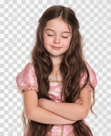PNG Little Girl in Pink Princess Dress PNG Little Girl in Pink Princess Dress