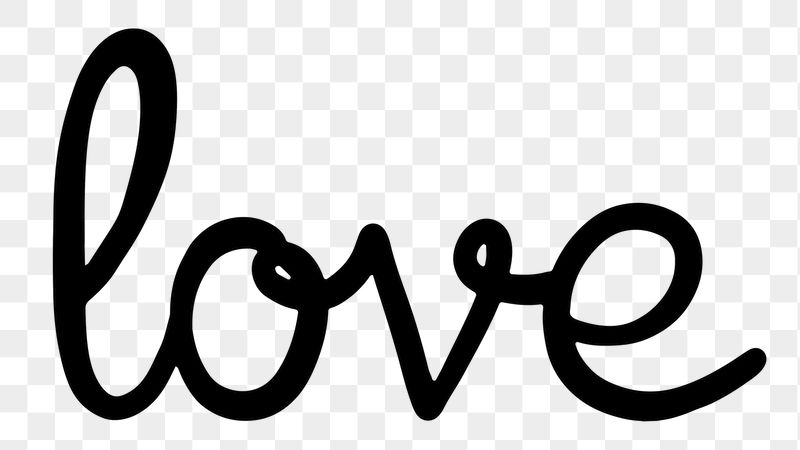 PNG love, minimal black calligraphy, | Free PNG - rawpixel