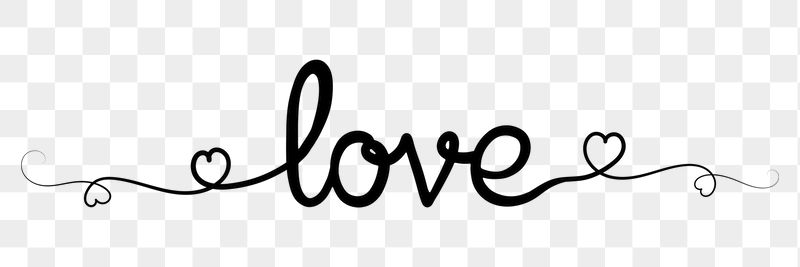 PNG love, minimal black calligraphy, | Free PNG - rawpixel