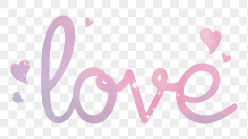 PNG love word, pastel pink | Free PNG - rawpixel