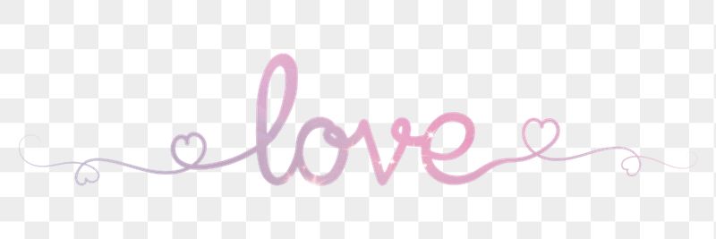 PNG love word, pastel pink | Free PNG - rawpixel