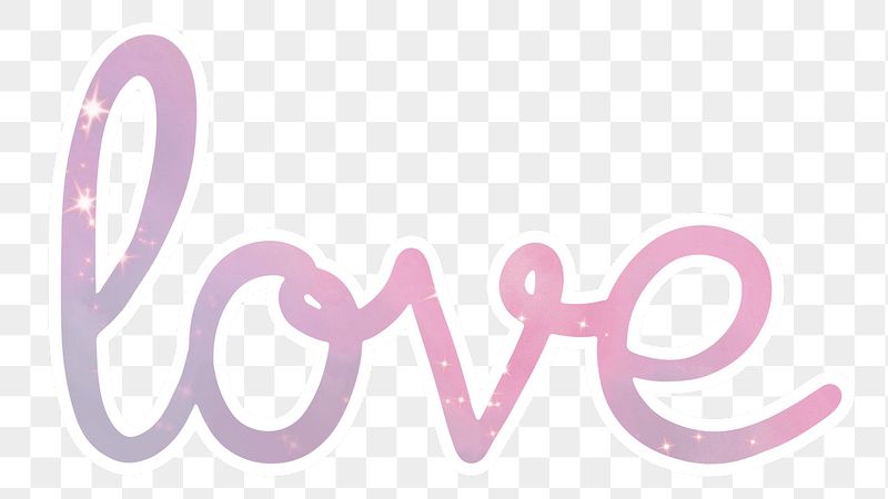 PNG love word, pastel pink | Free PNG - rawpixel