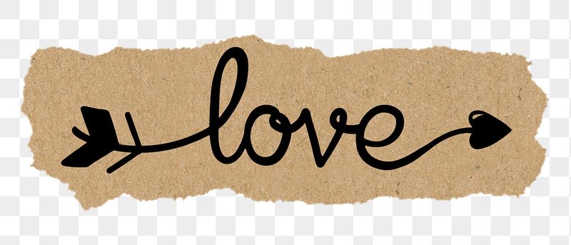 PNG love word, ripped paper, | Free PNG - rawpixel