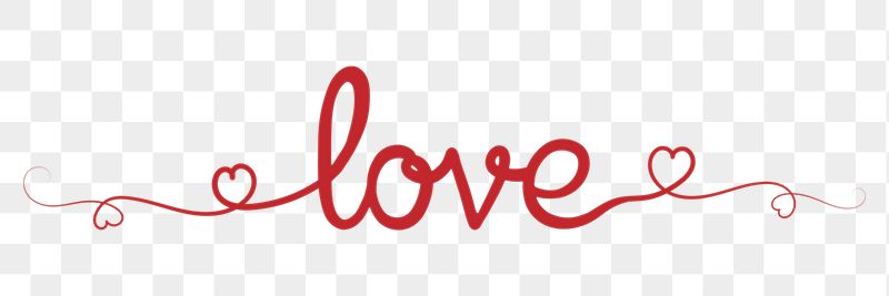 PNG love word sticker, red | Free PNG - rawpixel