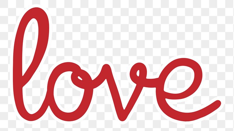 PNG love word sticker, red | Free PNG - rawpixel