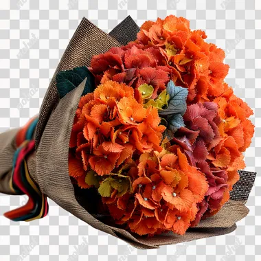 PNG Luxurious Orange Hydrangea Bouquet in DreamWorks Style PNG Luxurious Orange Hydrangea Bouquet in DreamWorks Style