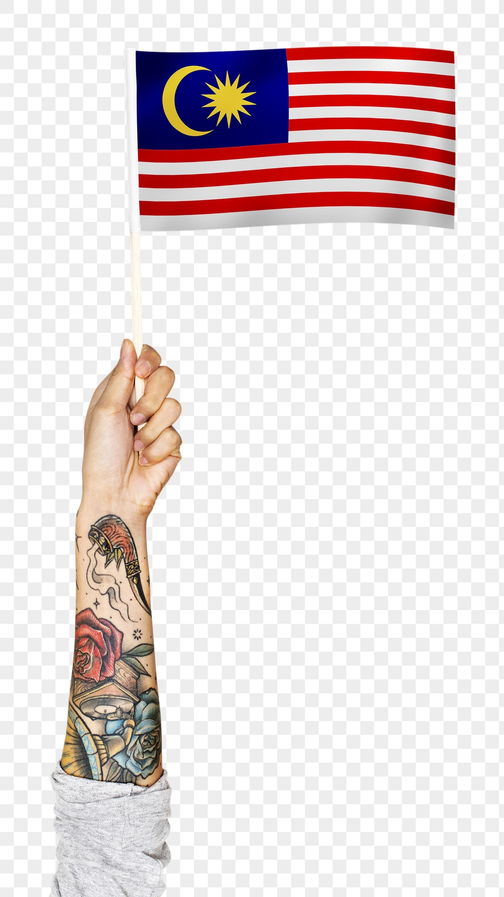 Png Malaysia's flag, tattooed hand | Free PNG - rawpixel