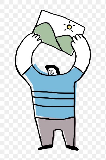 Png man holding a picture cartoon icon