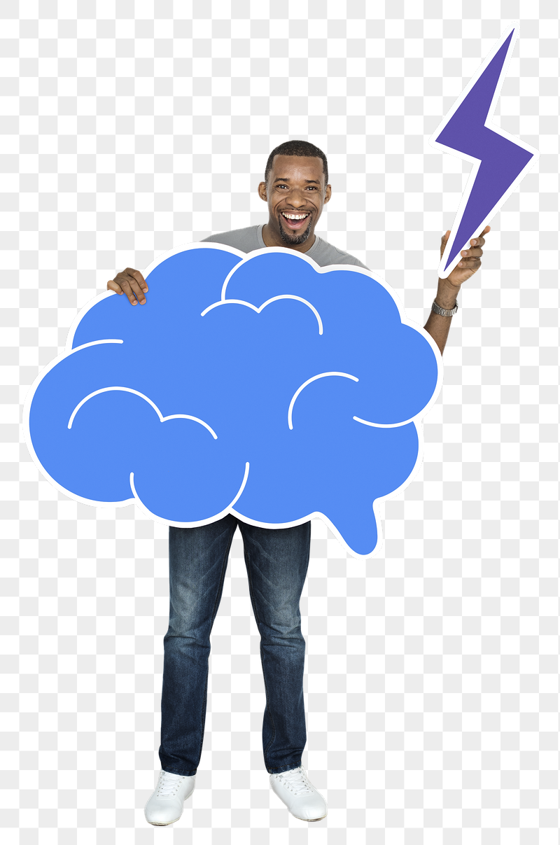 Png Man holding brainstorm concept | Free PNG - rawpixel
