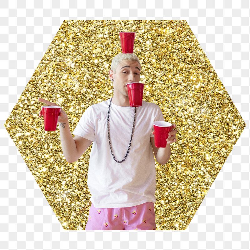 Png man holding red cups | Free PNG - rawpixel