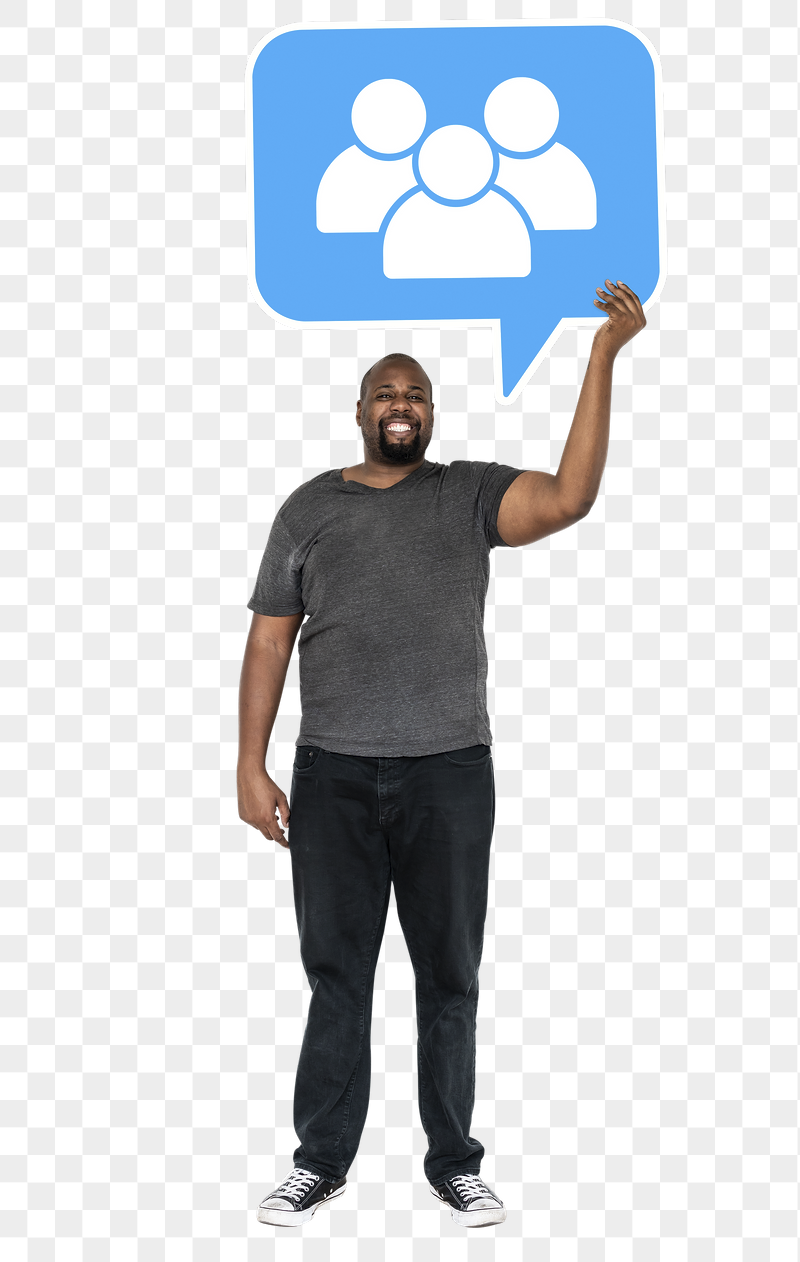 Png Man holding social community | Free PNG - rawpixel