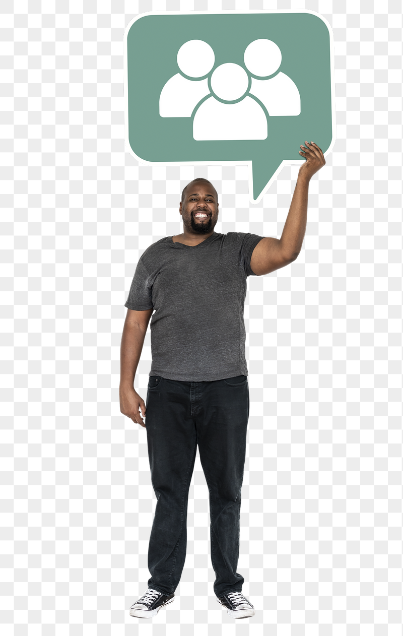 Png Man holding social media | Free PNG - rawpixel