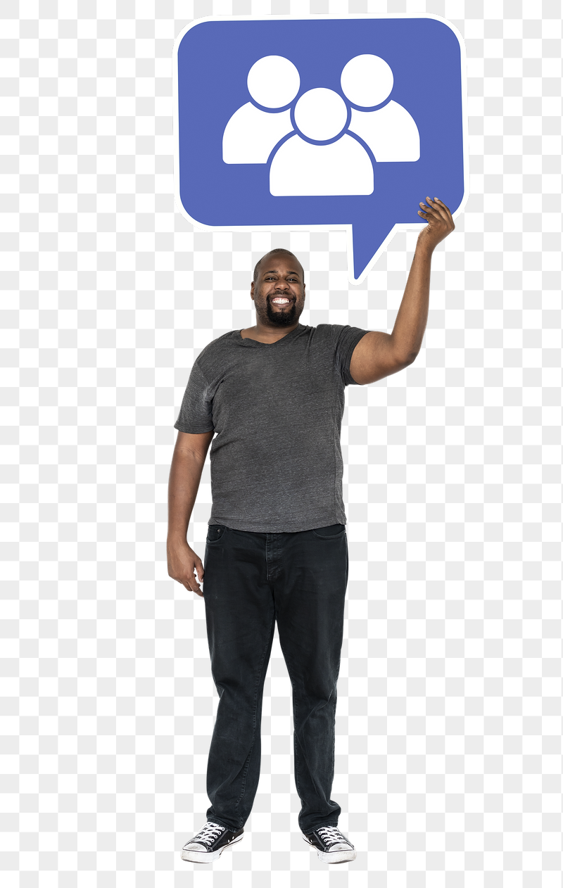 Png Man holding social media | Free PNG - rawpixel