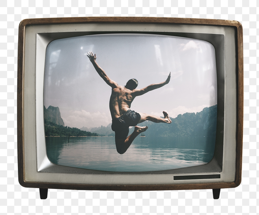 Png man jumping by a lake | Free PNG - rawpixel