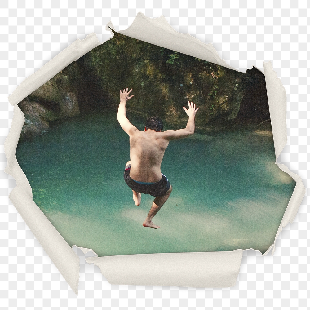 Png man jumping into a pond | Free PNG - rawpixel