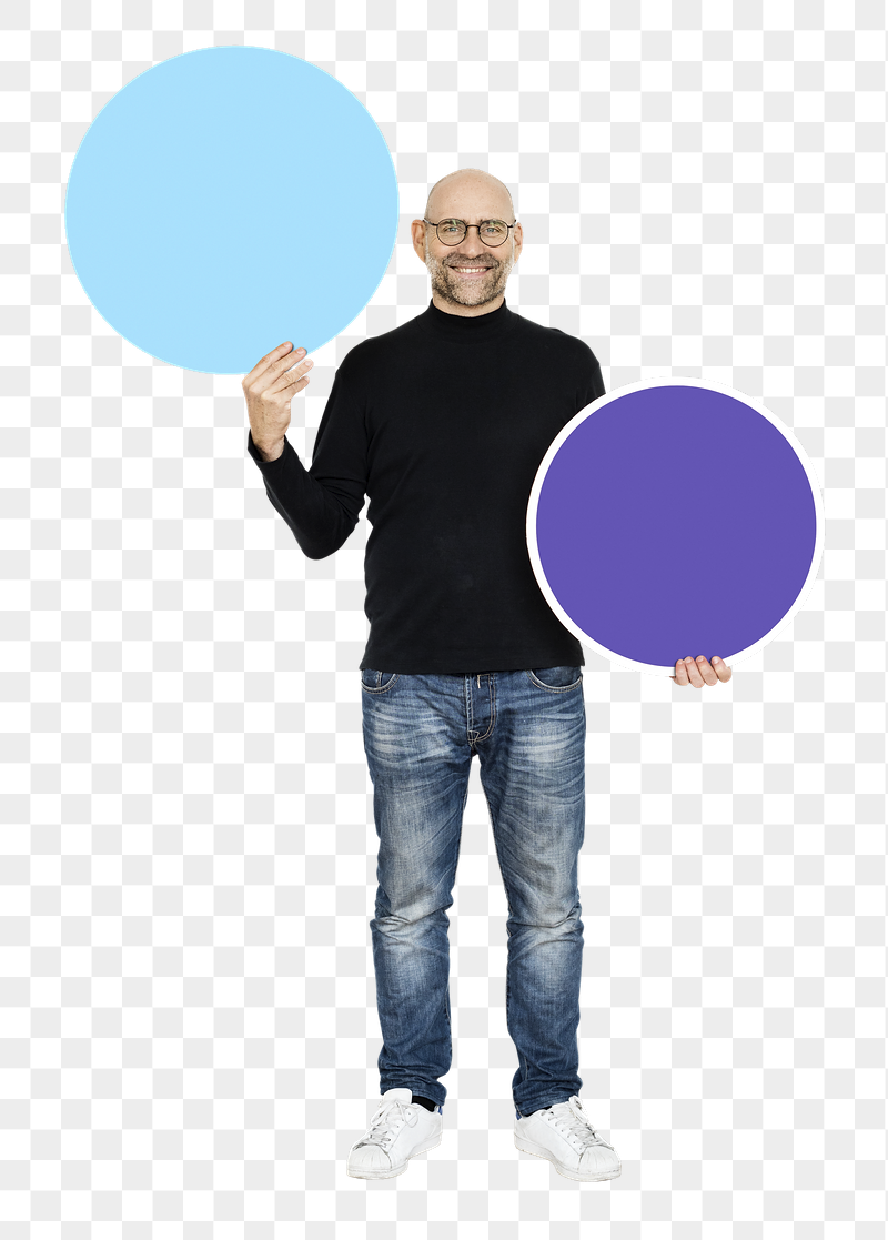 Png Man showing blank blue | Free PNG - rawpixel