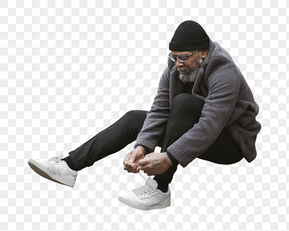 Png man tying shoelaces, transparent | Free PNG - rawpixel