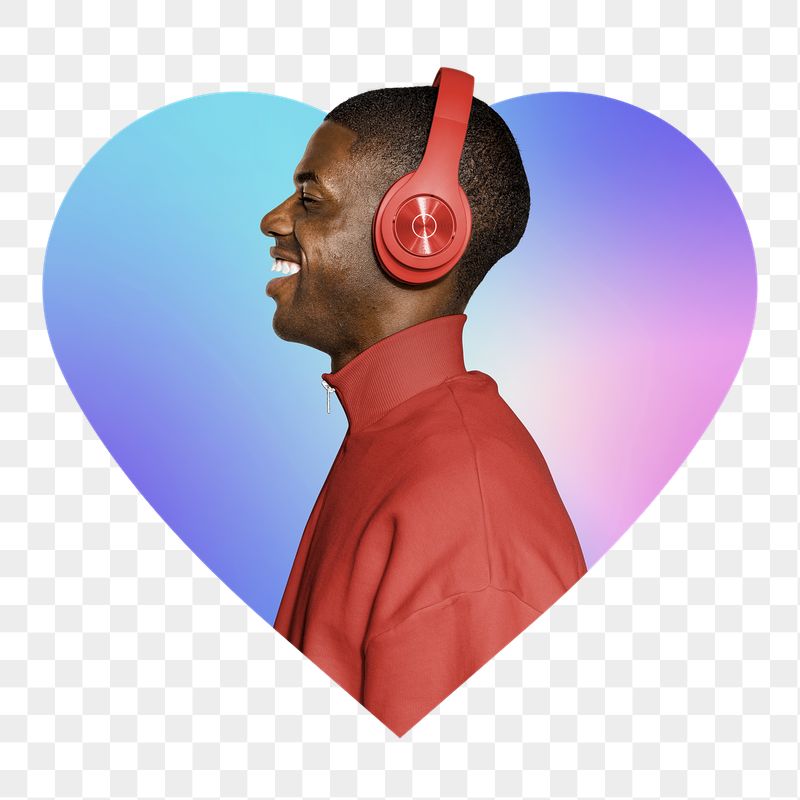 Png man wearing red headphone, | Free PNG - rawpixel