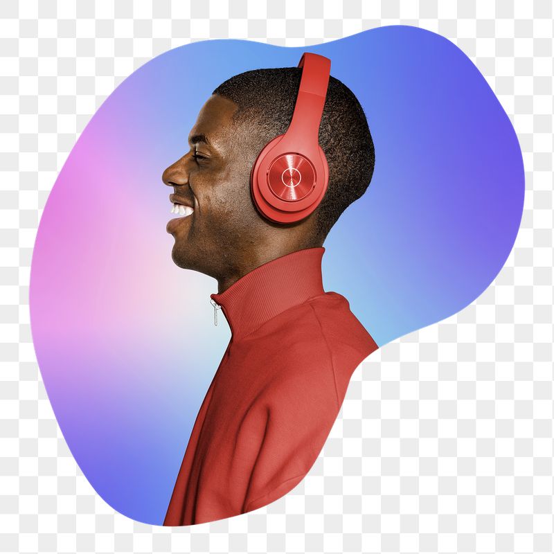 Png man wearing red headphone, | Free PNG - rawpixel