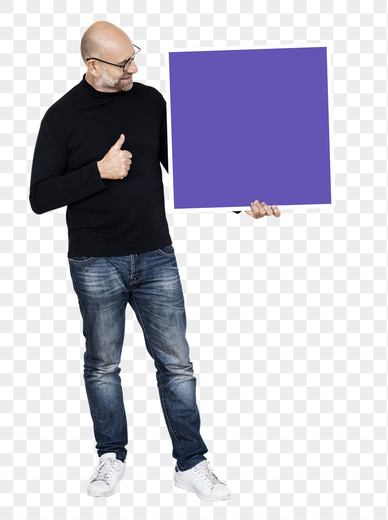 Png Man with blank blue | Free PNG - rawpixel