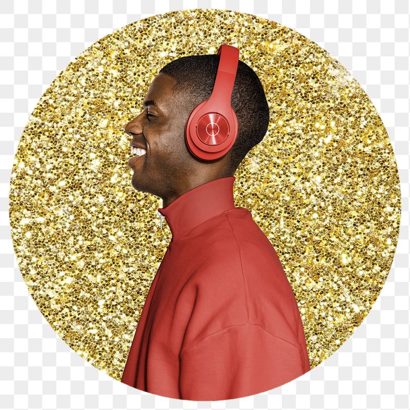 Png man with headphones badge | Free PNG - rawpixel