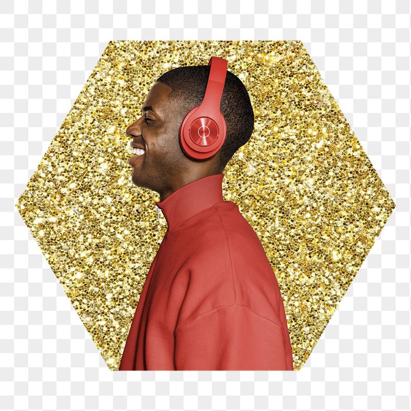 Png man with headphones badge | Free PNG - rawpixel