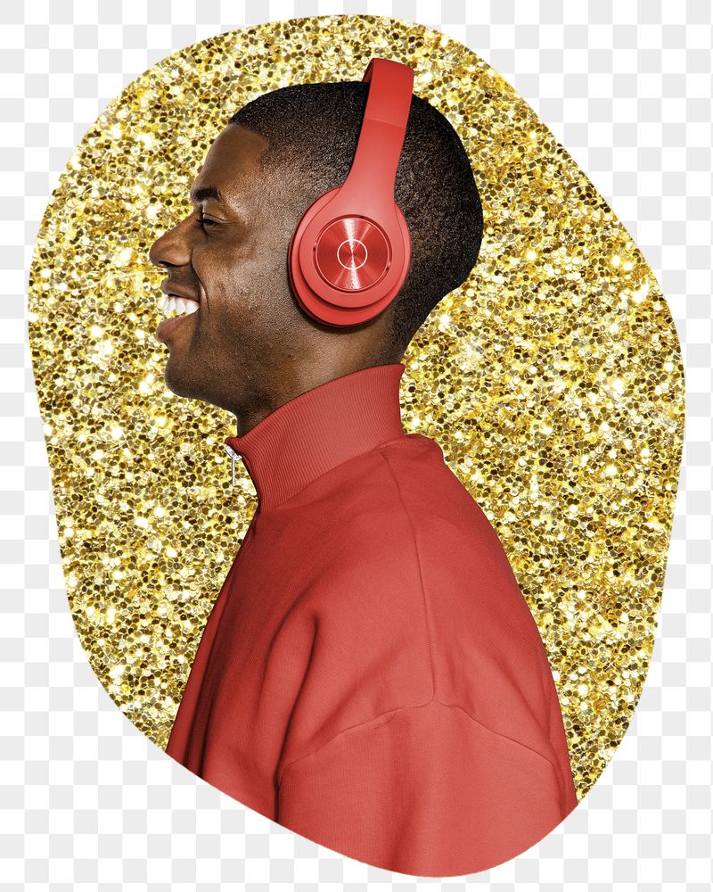 Png man with headphones sticker, | Free PNG - rawpixel