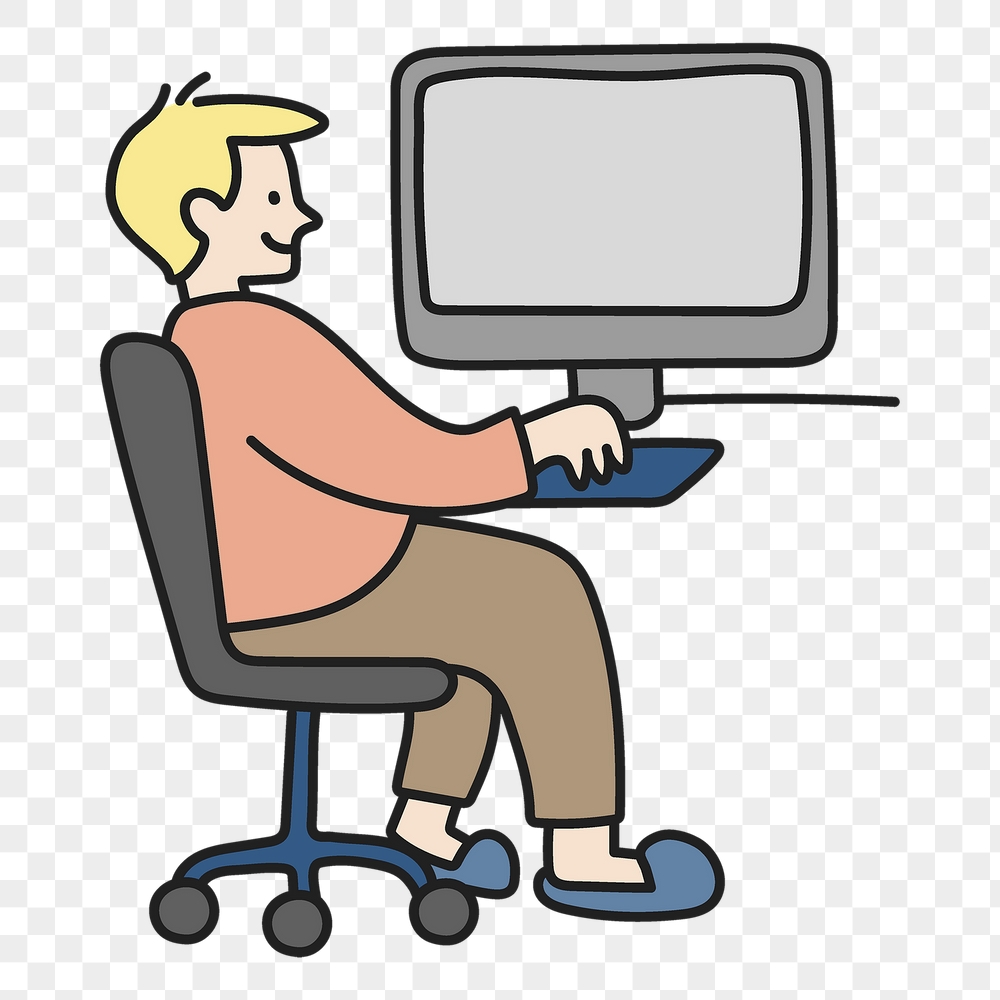 Png man working on computer | Free PNG Illustration - rawpixel