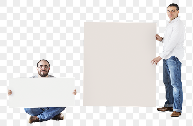 Png Men holding blank board, | Free PNG - rawpixel