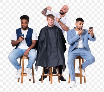 Png Men&rsquo;s barber shop mockup with… | Free stock illustration | High Resolution graphic