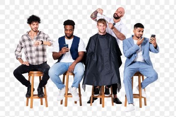 Png Men&rsquo;s barber shop mockup  with… | Free stock illustration | High Resolution graphic