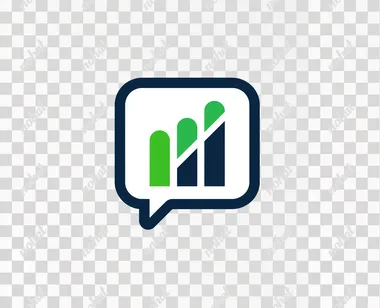 PNG Minimal Vector Icon of Chat Bubble with Growth Bars PNG Minimal Vector Icon of Chat Bubble with Growth Bars