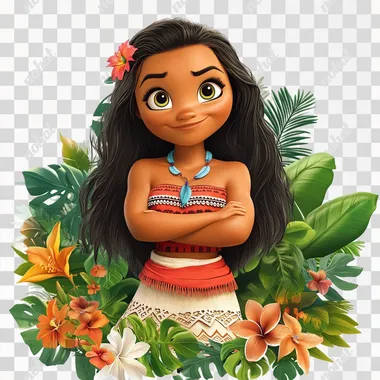 PNG Moana-Themed Birthday Invitation for Graphic Design Girl, Bright & Creative PNG Moana-Themed Birthday Invitation for Graphic Design Girl, Bright & Creative