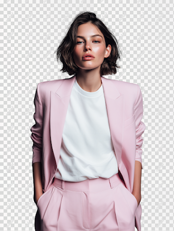 PNG Modern High-Fashion Editorial Portrait