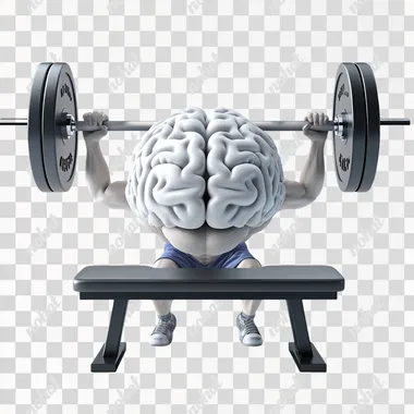 PNG Muscular Brain Lifts Barbell in Home Gym, Determined Workout Scene PNG Muscular Brain Lifts Barbell in Home Gym, Determined Workout Scene