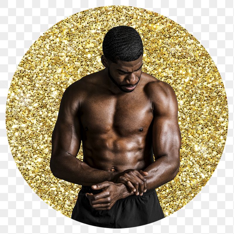 Png muscular topless man badge | Free PNG - rawpixel