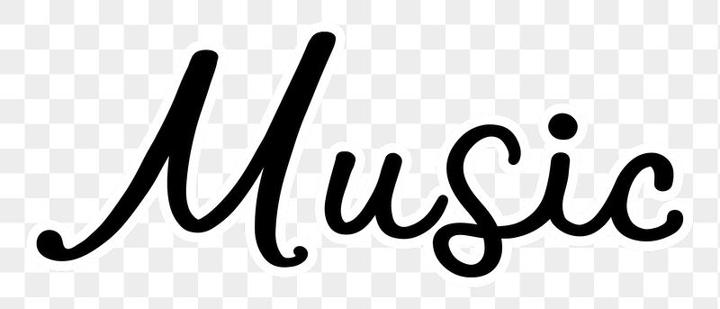 PNG music, minimal black calligraphy, | Free PNG - rawpixel