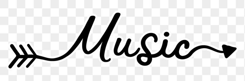 PNG music, minimal black calligraphy, | Free PNG - rawpixel