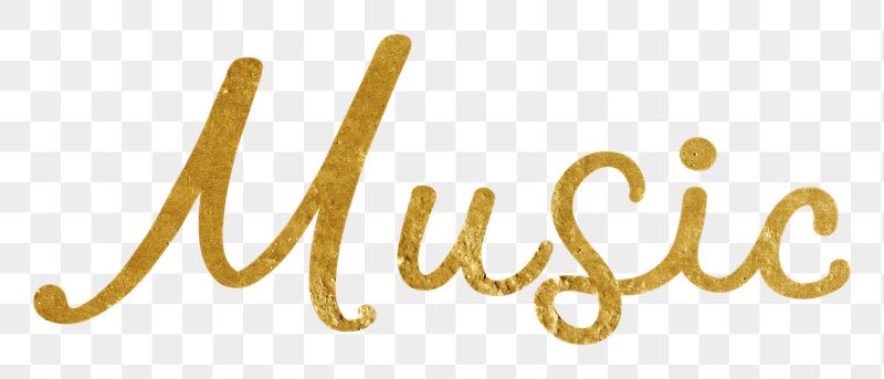 PNG music word, gold glittery | Free PNG - rawpixel