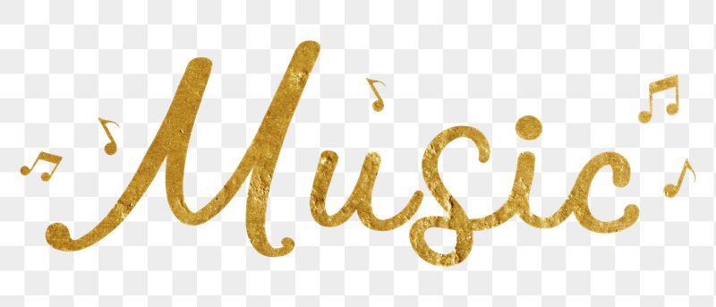 PNG music word, gold glittery | Free PNG - rawpixel