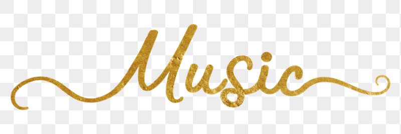 PNG music word, gold glittery | Free PNG - rawpixel
