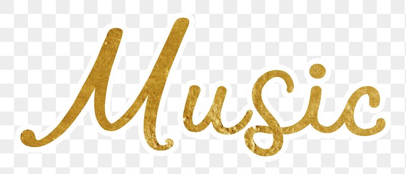 PNG music word, gold glittery | Free PNG - rawpixel