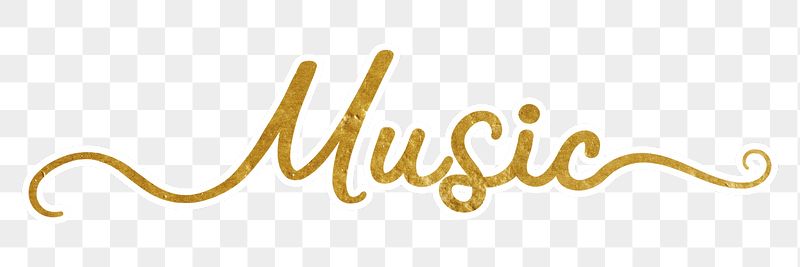 PNG music word, gold glittery | Free PNG - rawpixel