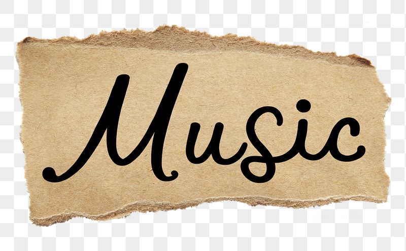 PNG music word, torn paper, | Free PNG - rawpixel