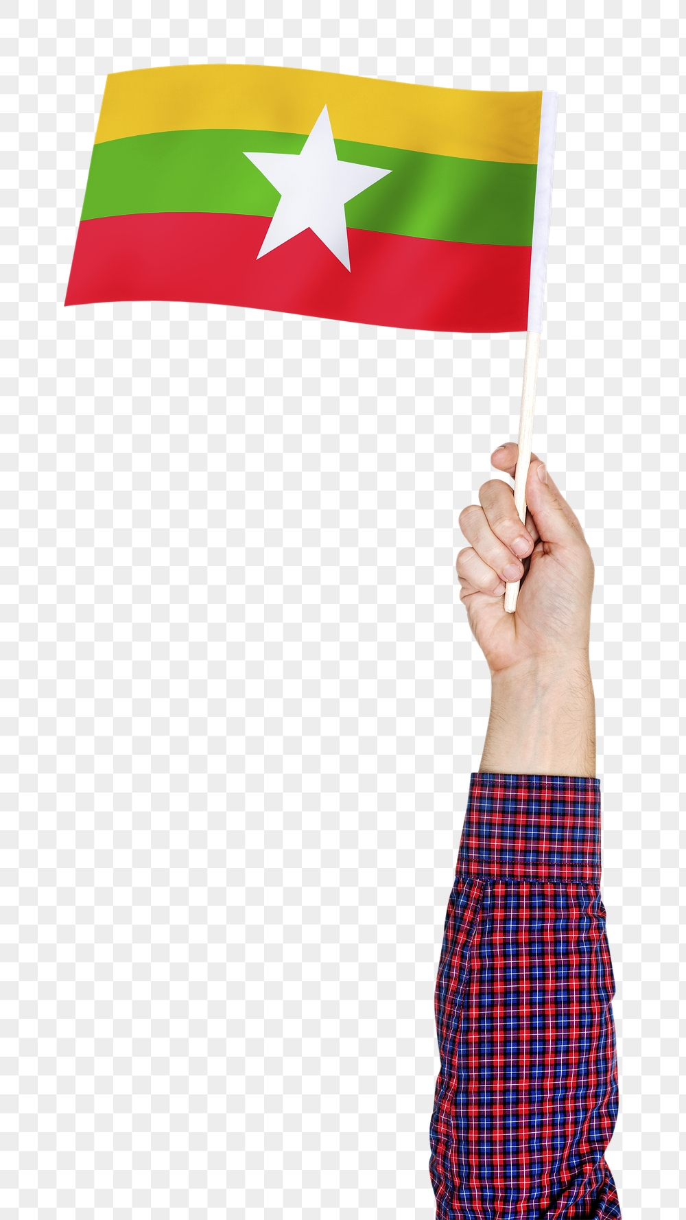 Png Myanmar's flag in hand | Free PNG - rawpixel