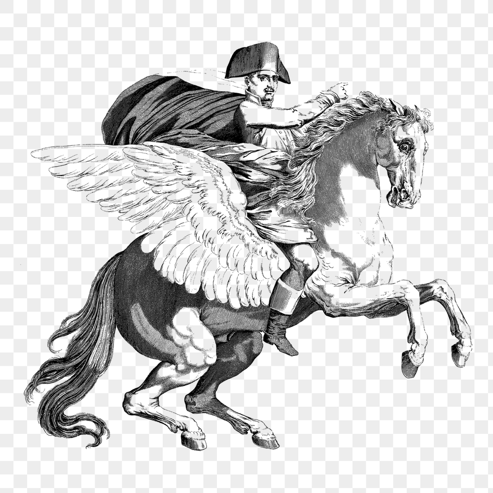 Png Napoleon on pegasus sticker, | Free PNG - rawpixel